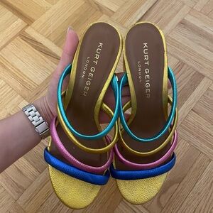 Kurt Geiger Yellow and Blue Heels